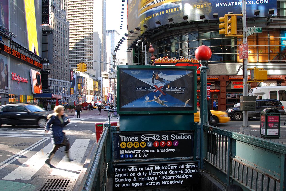 New York City Times Square 01B Subway Station Exit Looking North